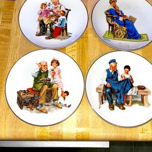 norman rockwell collector plates christmas 6.5 inch